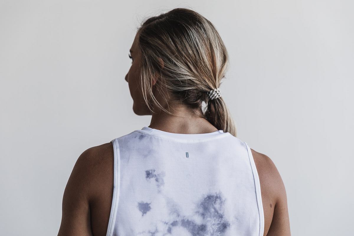 Nobull Muscle Tie-Dye Women's Tank Tops White | Australia (JF3817)